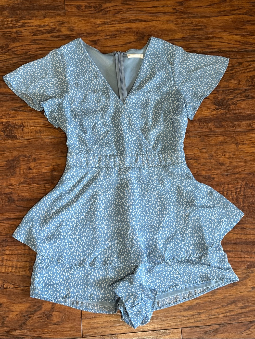 Altar'd State Light Blue Printed Romper